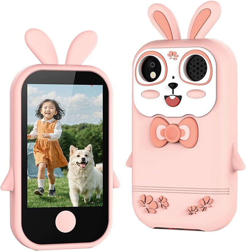 Sanpyl Kids Camera Digital Camera for 3-8 Year Old Girls Boys, 1080P Music Player Puzzle Games Children Phone with Selfie Camera (Pink) - Image 1